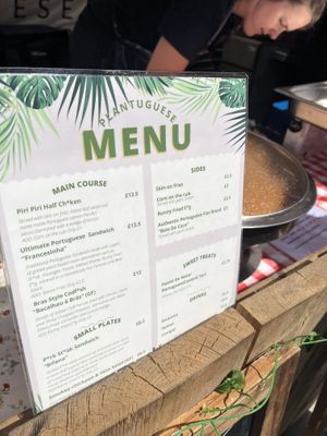 Menu  at Plantuguese in Bristol