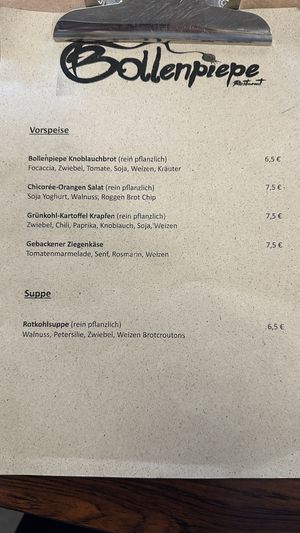 Speisekarte   at Bollenpiepe Restaurant in Berlin