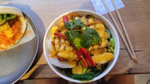 Tofu bowl at Dou Asia in Vilnius