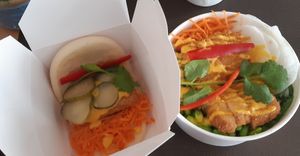 Tofu bao and tofu bowl at Dou Asia in Vilnius