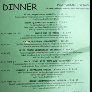 8 Vegan and Veggie options for diner! at Elita - temporarily closed in Canmore