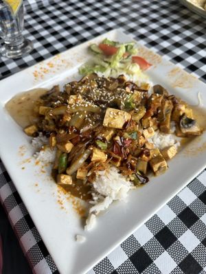 Peach Curry with Tofu and Mushrooms  at Elita - temporarily closed in Canmore