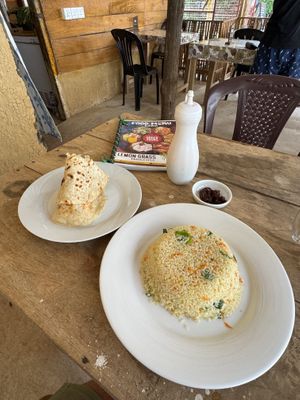 Fried rice & roti   at Lemon Grass Cafe in Dikwella