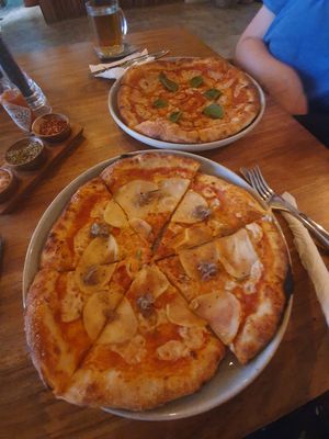 Margherita Pizza and Potato and Caramelised Onion w/ Rosemary Pizza at La Playa  in Dikwella