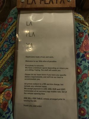   at La Playa  in Dikwella