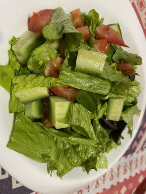 Greek salad (minus cheese) #Veganuary at Getashen Smoker Bar in Tashkent
