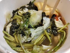 Noodle soup with Chinese toon herb at Vege Creek 蔬河 - Zhongshan in Taipei