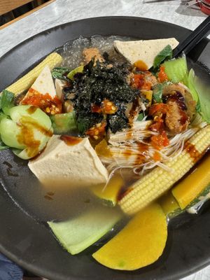 All the veggies please ☺️  at Vege Creek 蔬河 - Zhongshan in Taipei