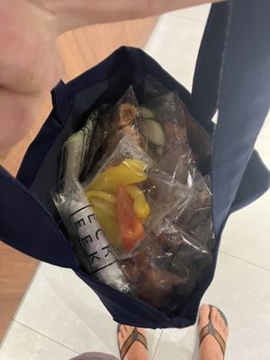 my shopping bag 🤣  at Vege Creek 蔬河 - Zhongshan in Taipei
