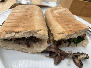 Mushroom panini  at Rata Cafe in Wellington