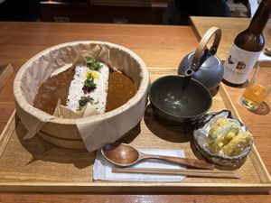 Vegan curry with vegetable tempura!   at Curry & Tempura Koisus in Kyoto