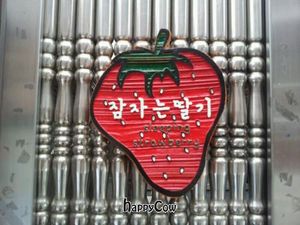 gate sign at Sleeping Strawberry Guesthouse in Seoul