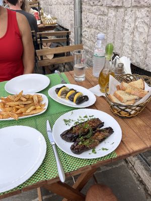 The vegan options   at Vojsava Restaurant in Gjirokaster