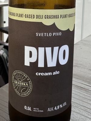 Vegan cream ale  at Grashka Deli in Ljubljana