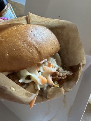 oyster burgerrs  at Grashka Deli in Ljubljana