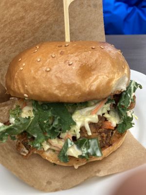 Oyster burger  at Grashka Deli in Ljubljana