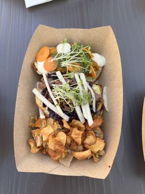 Jacket potatos with yummy extras  at Grashka Deli in Ljubljana