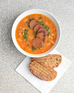 Bean stew at Grashka Deli in Ljubljana