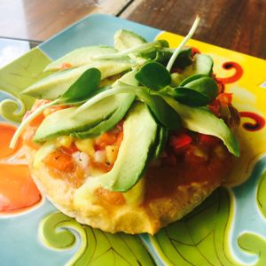 avocado pita  at La Senda Restaurante in Playa Del Carmen