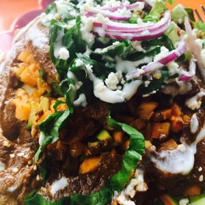 Aztec with mole at La Senda Restaurante in Playa Del Carmen