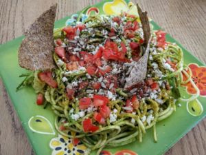 Pasta Pesto (Raw) at La Senda Restaurante in Playa Del Carmen