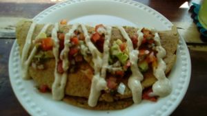 Savory crepe at La Senda Restaurante in Playa Del Carmen