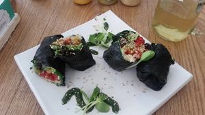 nori rolls at La Senda Restaurante in Playa Del Carmen