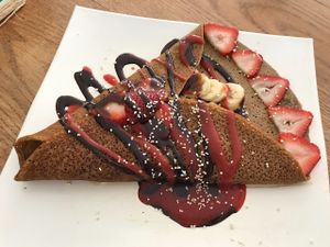 Crepe dulce at La Senda Restaurante in Playa Del Carmen