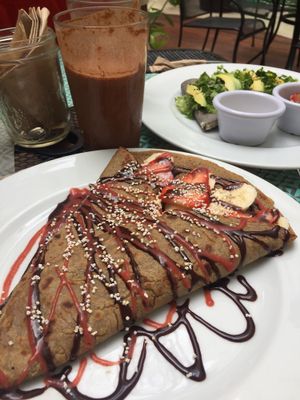 Pancake and vegadillas at La Senda Restaurante in Playa Del Carmen
