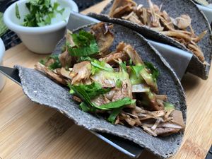 Tacos de carnitas at La Senda Restaurante in Playa Del Carmen