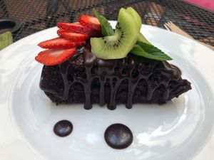 Chocolate cake at La Senda Restaurante in Playa Del Carmen