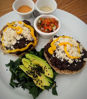 Molletes. Fantastic   at La Senda Restaurante in Playa Del Carmen