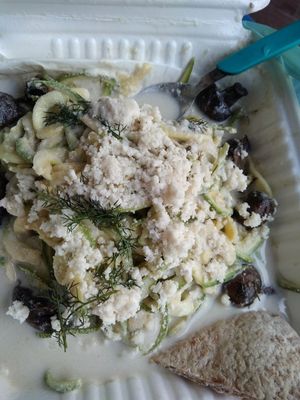 Alfredo zucchini noodle ❤ at La Senda Restaurante in Playa Del Carmen