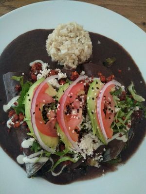 Enfrijoladas (hope it's the right name) at La Senda Restaurante in Playa Del Carmen