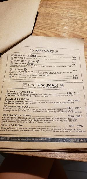 Menu page 3 at La Senda Restaurante in Playa Del Carmen