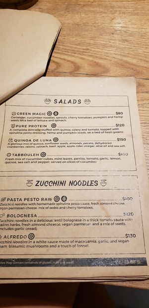 Menu page 4 at La Senda Restaurante in Playa Del Carmen