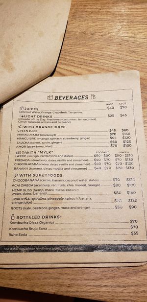 Menu page 7 at La Senda Restaurante in Playa Del Carmen