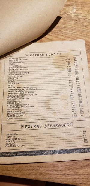 Menu page 9 of 9 at La Senda Restaurante in Playa Del Carmen