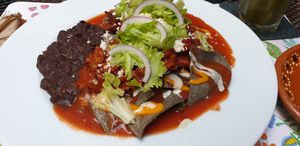 Breakfast rancheros at La Senda Restaurante in Playa Del Carmen
