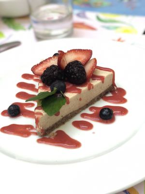 Delicious cheesecake  at La Senda Restaurante in Playa Del Carmen
