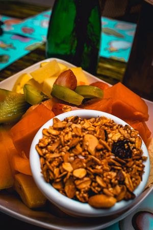 Fruit Bowl and Granola at La Senda Restaurante in Playa Del Carmen