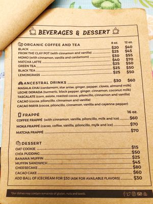 Menu  at La Senda Restaurante in Playa Del Carmen