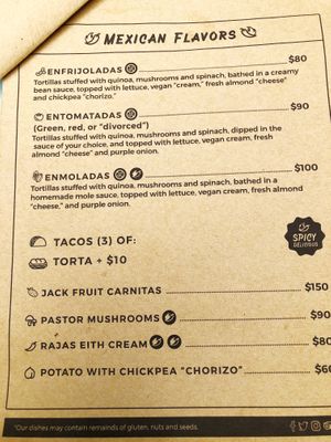 Menu  at La Senda Restaurante in Playa Del Carmen