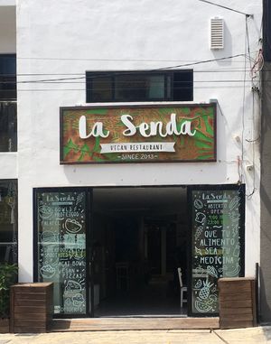 Outside of building at La Senda Restaurante in Playa Del Carmen