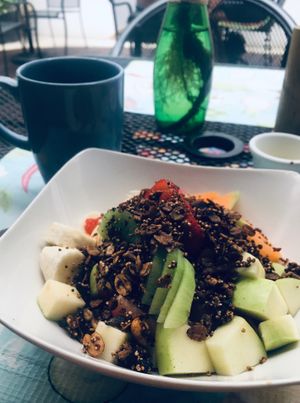 Fruit & granola at La Senda Restaurante in Playa Del Carmen