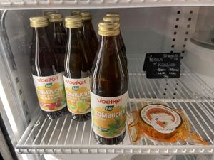 Kombucha (pasteurized) and smokey cheese  at Puur & Loos in Utrecht