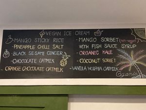 Vegan ice cream flavors at O'ganic Concept Ari in Bangkok