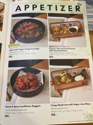 Menu at O'ganic Concept Ari in Bangkok