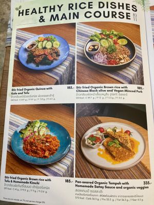 Menu at O'ganic Concept Ari in Bangkok