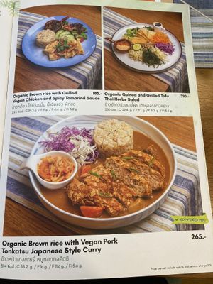 Menu at O'ganic Concept Ari in Bangkok